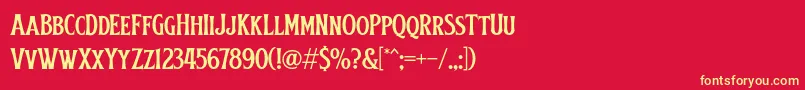 フォントObsypac – 黄色の文字、赤い背景