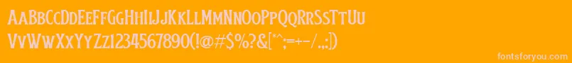 Obsypac Font – Pink Fonts on Orange Background