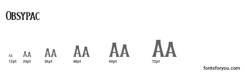 Obsypac (135886) Font Sizes