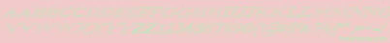 Occoluchi Italic Outline Font – Green Fonts on Pink Background