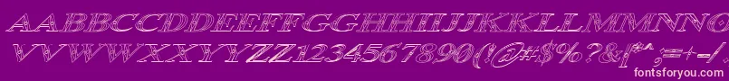 Occoluchi Italic Outline Font – Pink Fonts on Purple Background