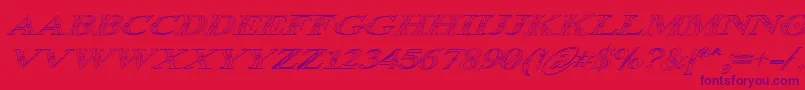 Police Occoluchi Italic Outline – polices violettes sur fond rouge