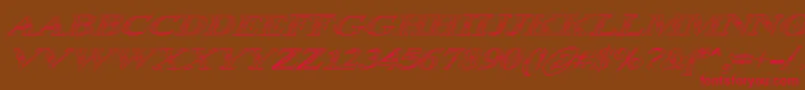 Occoluchi Italic Outline Font – Red Fonts on Brown Background