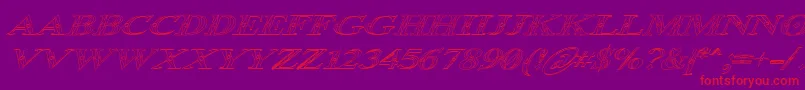 fuente Occoluchi Italic Outline – Fuentes Rojas Sobre Fondo Morado