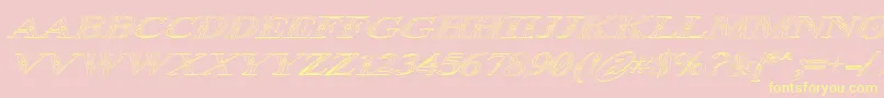 Occoluchi Italic Outline Font – Yellow Fonts on Pink Background