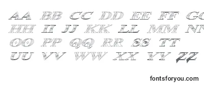 Schriftart Occoluchi Italic Outline