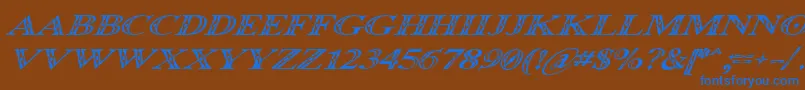 fuente Occoluchi Italic – Fuentes Azules Sobre Fondo Marrón