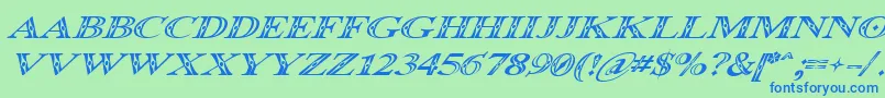 Occoluchi Italic Font – Blue Fonts on Green Background