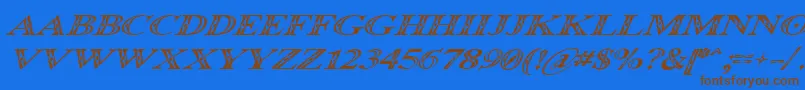 Occoluchi Italic-fontti – ruskeat fontit sinisellä taustalla