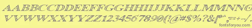 Police Occoluchi Italic – polices grises sur fond jaune
