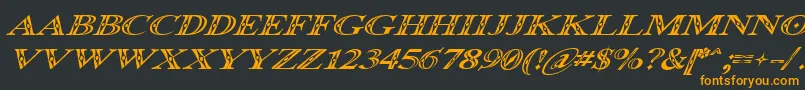 Occoluchi Italic-fontti – oranssit fontit mustalla taustalla