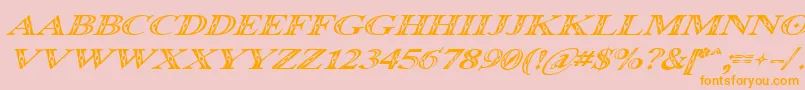 fuente Occoluchi Italic – Fuentes Naranjas Sobre Fondo Rosa