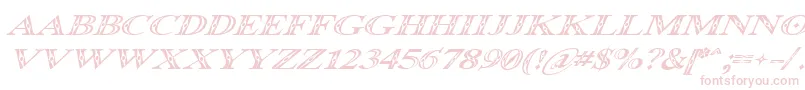 Fonte Occoluchi Italic – fontes rosa em um fundo branco