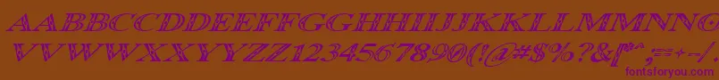 Occoluchi Italic Font – Purple Fonts on Brown Background