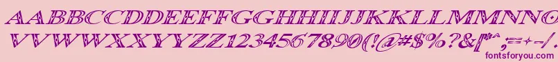 Fonte Occoluchi Italic – fontes roxas em um fundo rosa