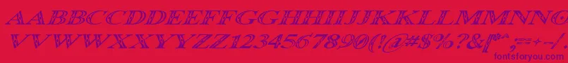 Шрифт Occoluchi Italic – фиолетовые шрифты на красном фоне