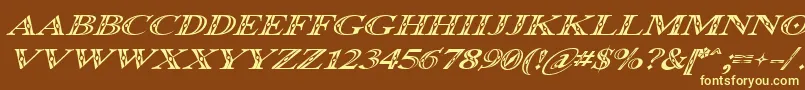 fuente Occoluchi Italic – Fuentes Amarillas Sobre Fondo Marrón