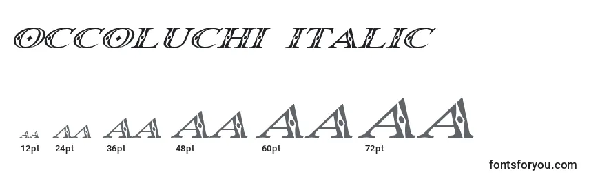 Rozmiary czcionki Occoluchi Italic