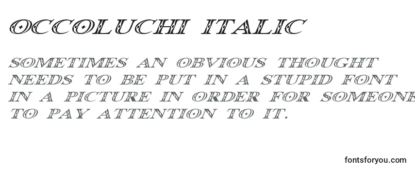 Przegląd czcionki Occoluchi Italic