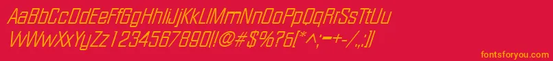 FacetlightXitalicRegular Font – Orange Fonts on Red Background