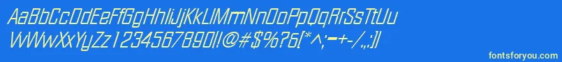 FacetlightXitalicRegular Font – Yellow Fonts on Blue Background