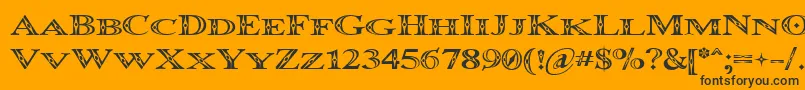 Occoluchi Minicaps Font – Black Fonts on Orange Background