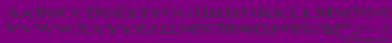 Czcionka Occoluchi Minicaps – czarne czcionki na fioletowym tle
