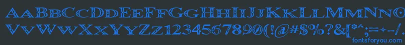Шрифт Occoluchi Minicaps – синие шрифты на чёрном фоне