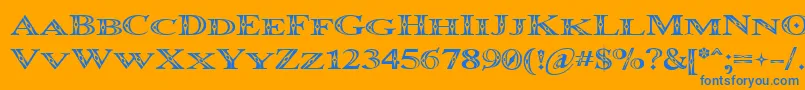 Occoluchi Minicaps Font – Blue Fonts on Orange Background