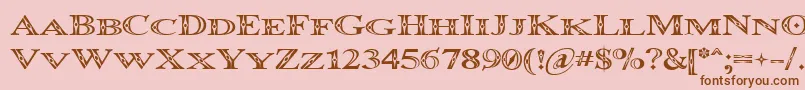 Czcionka Occoluchi Minicaps – brązowe czcionki na różowym tle