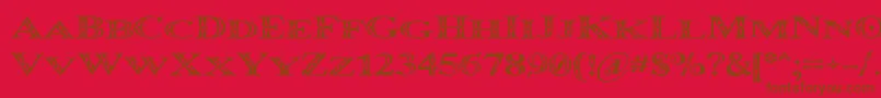 フォントOccoluchi Minicaps – 赤い背景に茶色の文字