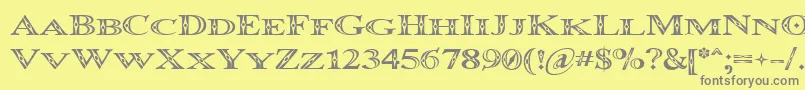 Occoluchi Minicaps Font – Gray Fonts on Yellow Background
