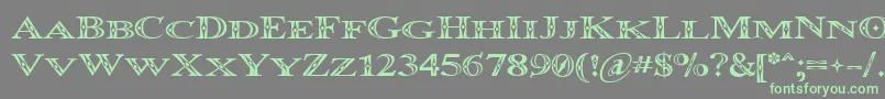 Occoluchi Minicaps Font – Green Fonts on Gray Background