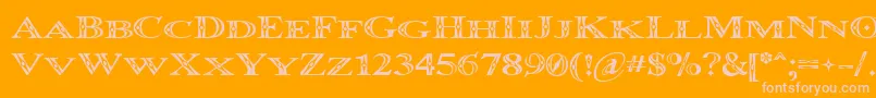 Occoluchi Minicaps Font – Pink Fonts on Orange Background