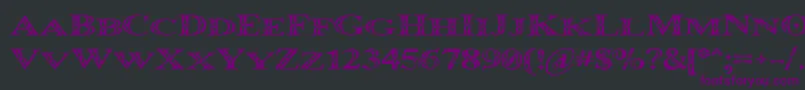 Occoluchi Minicaps-fontti – violetit fontit mustalla taustalla