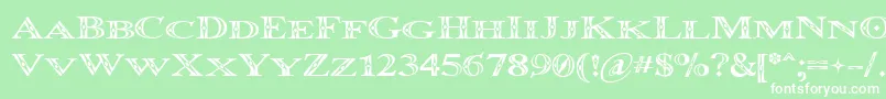 Occoluchi Minicaps Font – White Fonts on Green Background