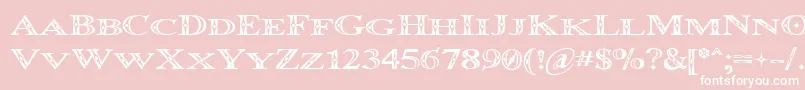 Czcionka Occoluchi Minicaps – białe czcionki na różowym tle