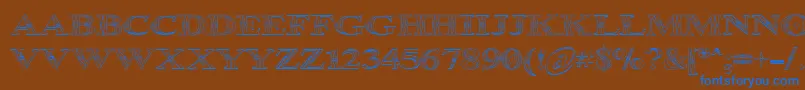 Occoluchi Outline Font – Blue Fonts on Brown Background