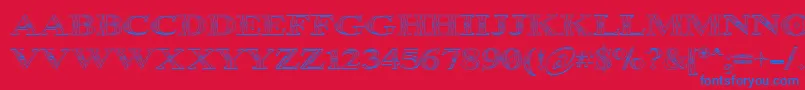 Occoluchi Outline Font – Blue Fonts on Red Background