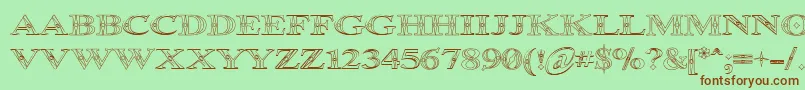 Шрифт Occoluchi Outline – коричневые шрифты на зелёном фоне