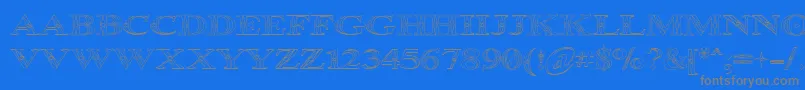 Occoluchi Outline-Schriftart – Graue Schriften auf blauem Hintergrund