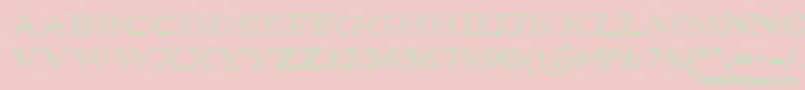 Occoluchi Outline Font – Green Fonts on Pink Background