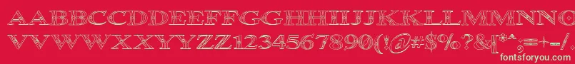 Occoluchi Outline Font – Green Fonts on Red Background