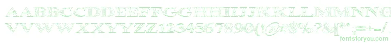 Occoluchi Outline-Schriftart – Grüne Schriften auf weißem Hintergrund