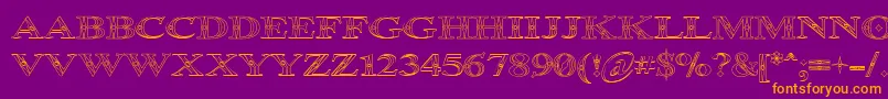 Occoluchi Outline Font – Orange Fonts on Purple Background