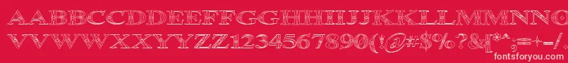 Occoluchi Outline Font – Pink Fonts on Red Background