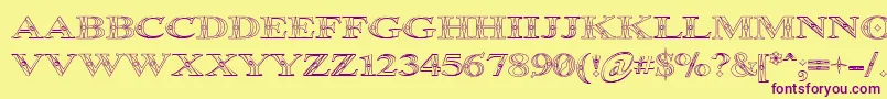 Occoluchi Outline Font – Purple Fonts on Yellow Background