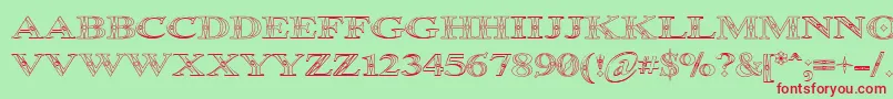 Occoluchi Outline Font – Red Fonts on Green Background