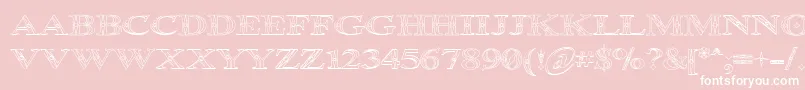Fonte Occoluchi Outline – fontes brancas em um fundo rosa