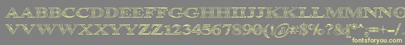 Occoluchi Outline Font – Yellow Fonts on Gray Background